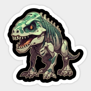 Spooky Scary Chibi T-Rex Isometric Dinosaur Sticker